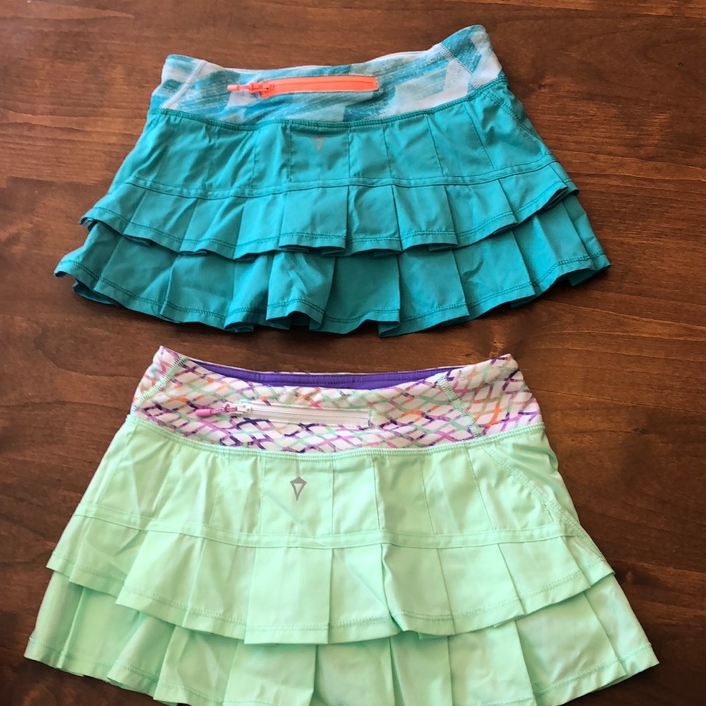 Ivivva girls tennis skirts size 8